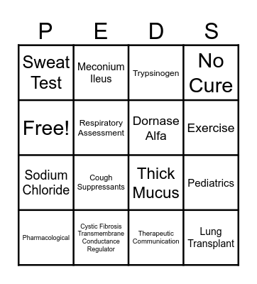 CYSTIC FIBROSIS Bingo Card