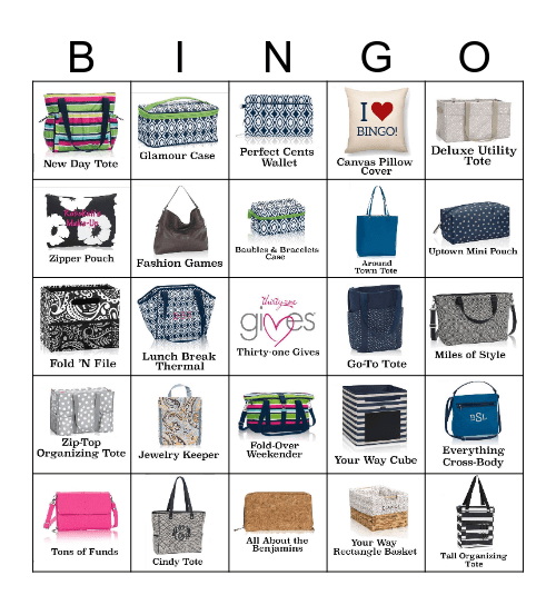 Thirty-One Bingo Card