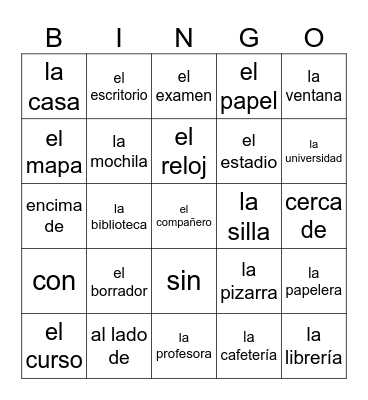 chapter 2 vocabulary Bingo Card