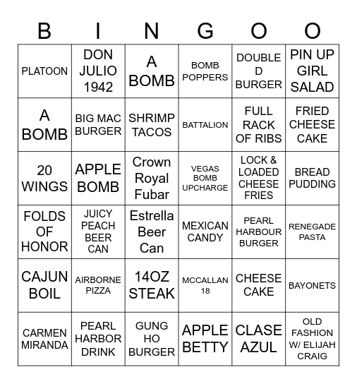 BOMGO Bingo Card