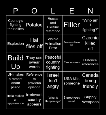 Countryballs Bingo Card