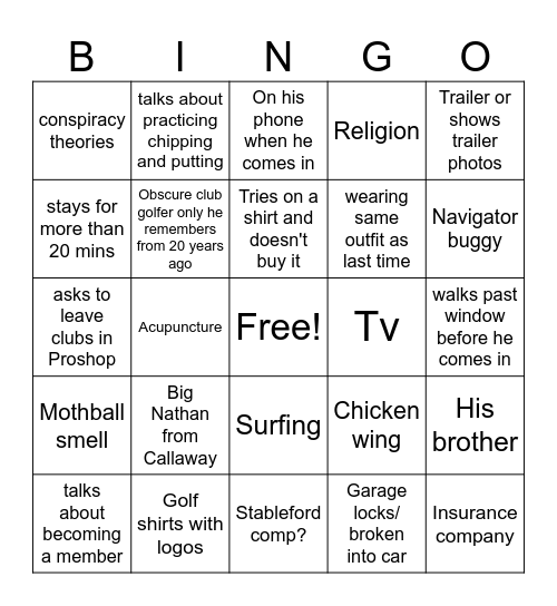 GARY BINGO Name:                   Date: Bingo Card