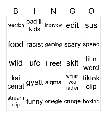 ig reels Bingo Card