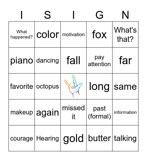 i-Sign Bingo Card