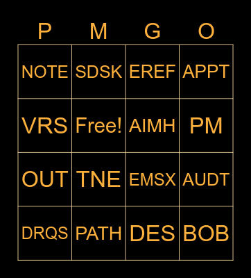 PM WEEK 2023 Bingo Card