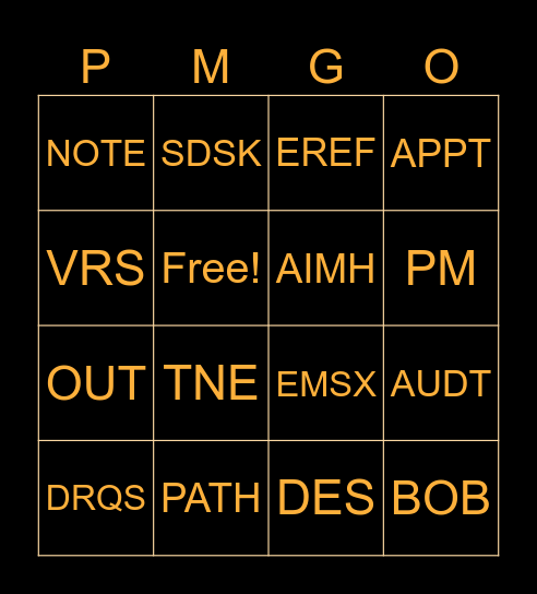 PM WEEK 2023 Bingo Card