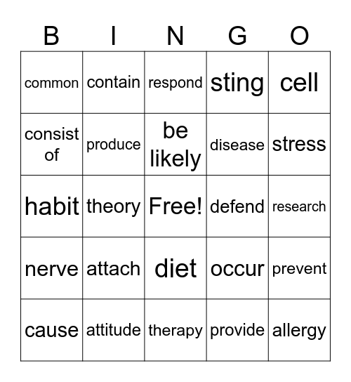Healthy Lives (L&S) Bingo Card