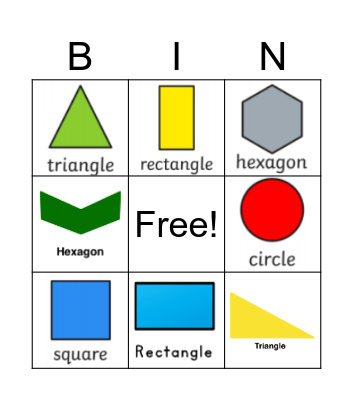 2D Shapes Bingo Card