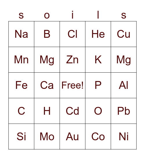 Soils PaBingo 2023 Bingo Card