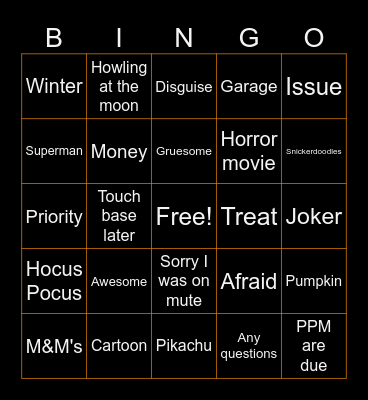 The CREW Bingo Card