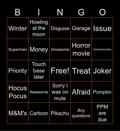 The CREW Bingo Card