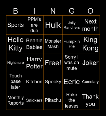The CREW Bingo Card