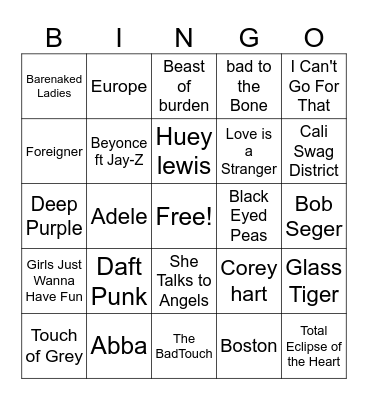 WR Gm 4 Music large x Bingo Card