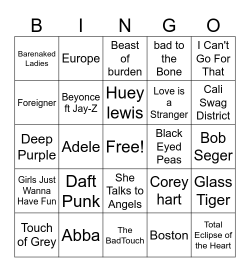 WR Gm 4 Music large x Bingo Card