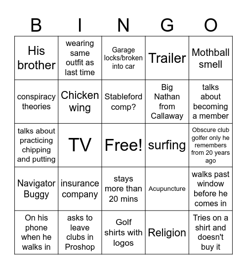 Gary Bingo Card