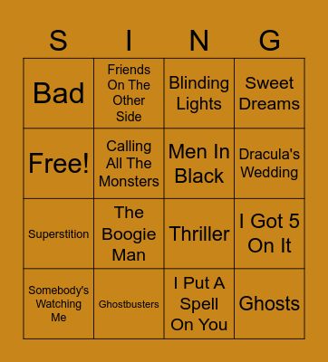 THETA MU SINGO Bingo Card