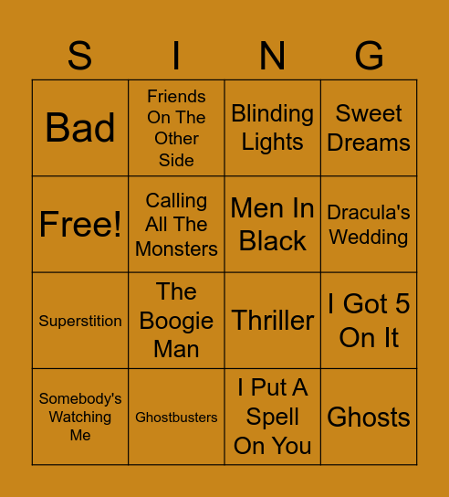 THETA MU SINGO Bingo Card