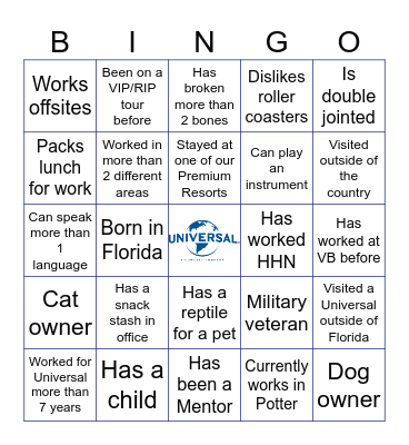 Get To Know You Bingo Card