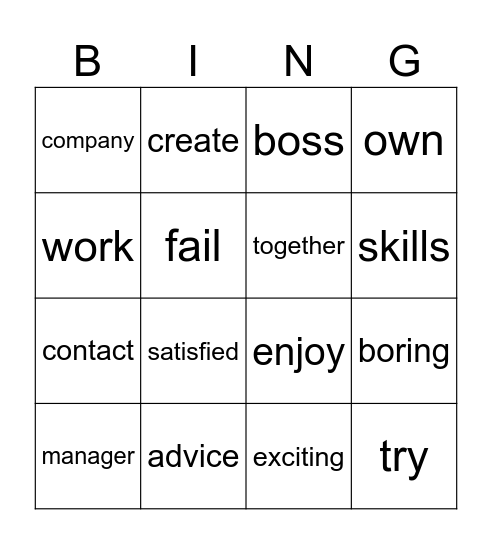 Love Your Job (L&S) Bingo Card