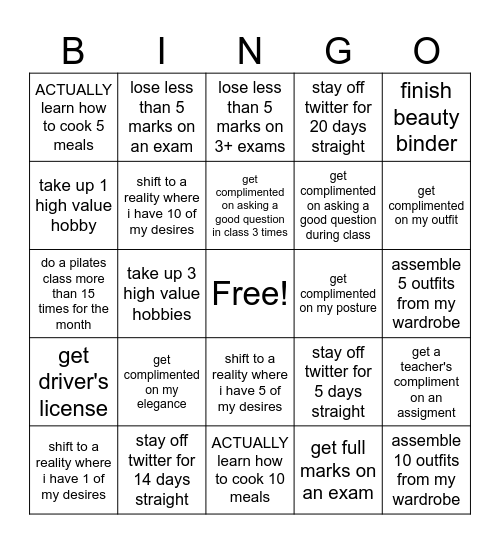 Level Up Bingo (1) Bingo Card