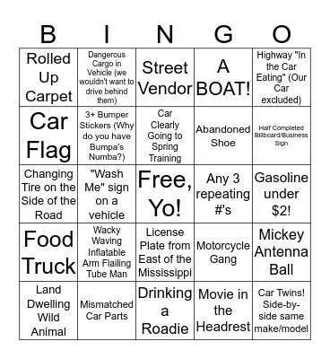 Spring Training 2016 Bingo Card