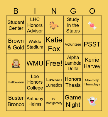 LHC Bingo ! Bingo Card