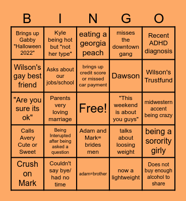 Georgia Bingo Card