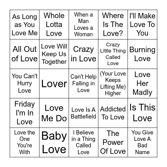 🖤 Bingo Card