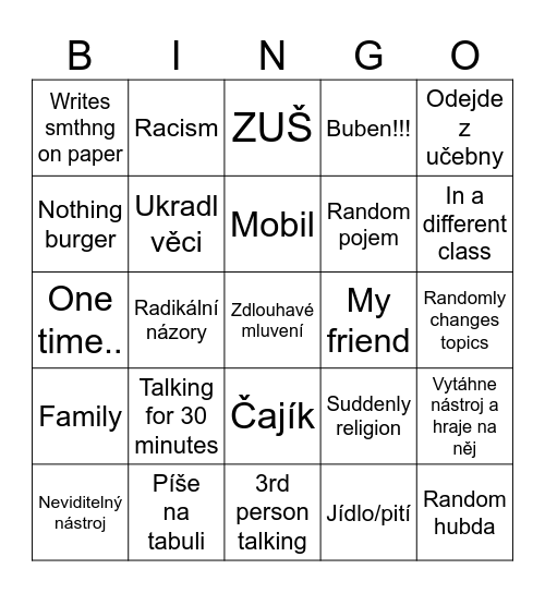 ŠŠŠŠpalek BBBBBingo Card