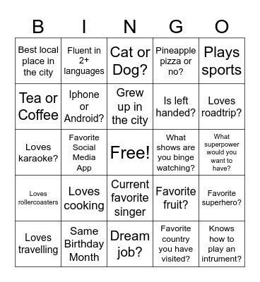 NETWORKING DEPARTMENT BINGO ROUND Bingo Card