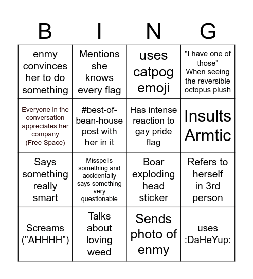 primsnake convo bingo Card