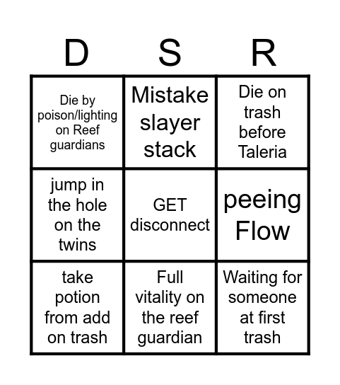 Dreadsail Reef BINGO Card