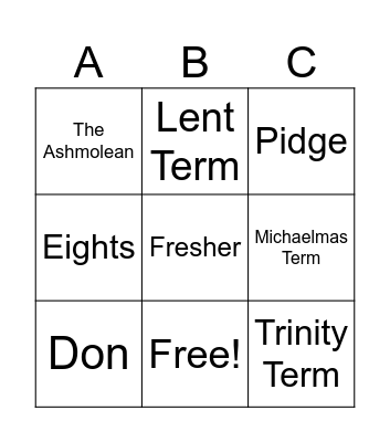 Culture of Academia Bingo Card