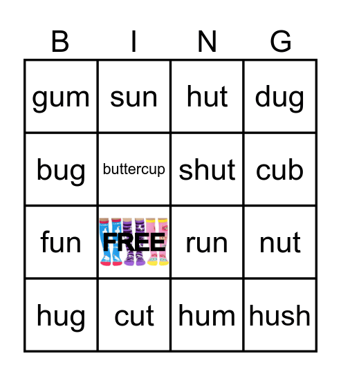 Short u Bingo Card