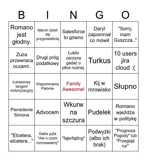 Daily Bingo Card