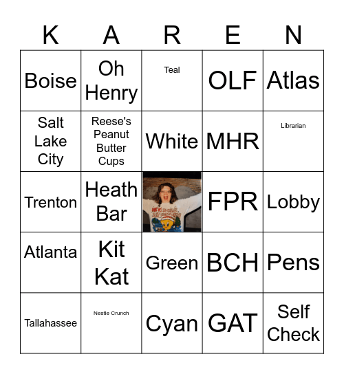 Karen's Retiring 5.0 Bingo Card