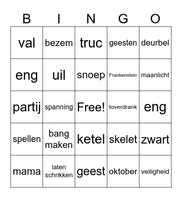 Halloween Bingo Card