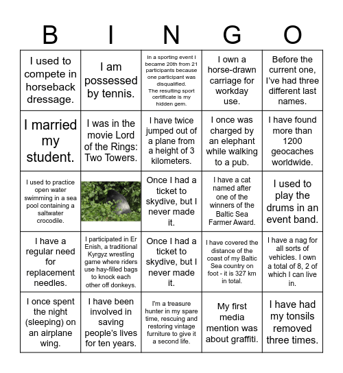 How well do you know the Baltic team? Bingo Card