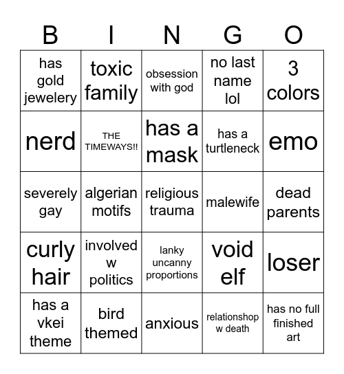 ace oc bingo Card