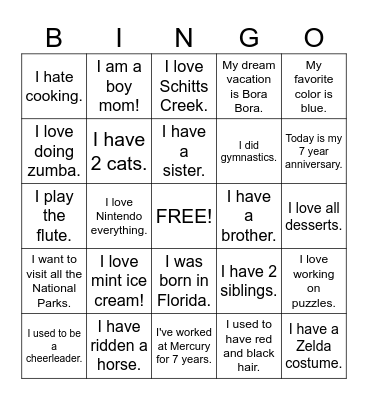 Meet Me Bingo Card