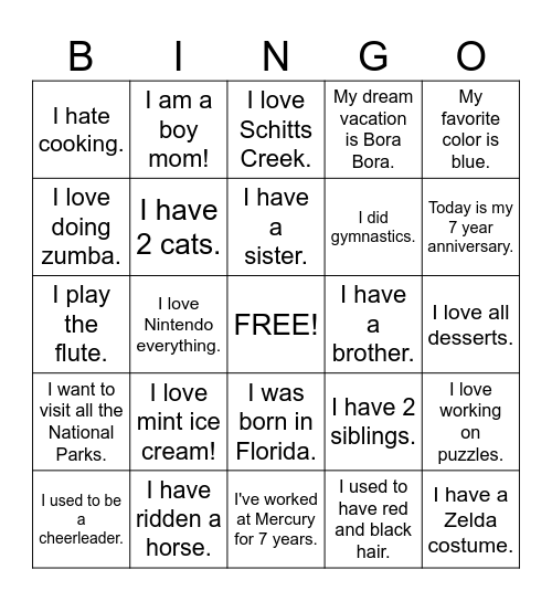 Meet Me Bingo Card