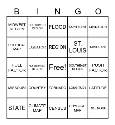 SOCIAL STUDIES REVIEW Bingo Card