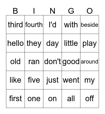 Week 30 Bingo Card