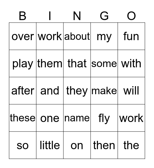 Week 30 Bingo Card