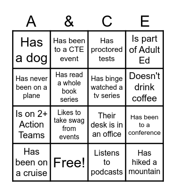 Ice Breaker Bingo Card