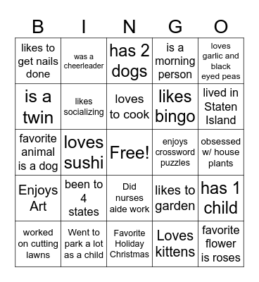 2 truths and a lie Bingo Card