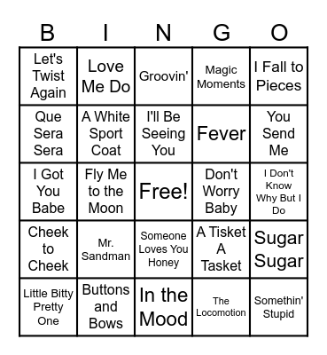 Music Bingo Card