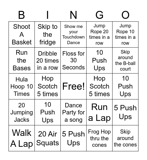 PE BINGO Card