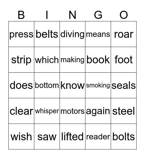 Blue Book 1st Period Bingo Card