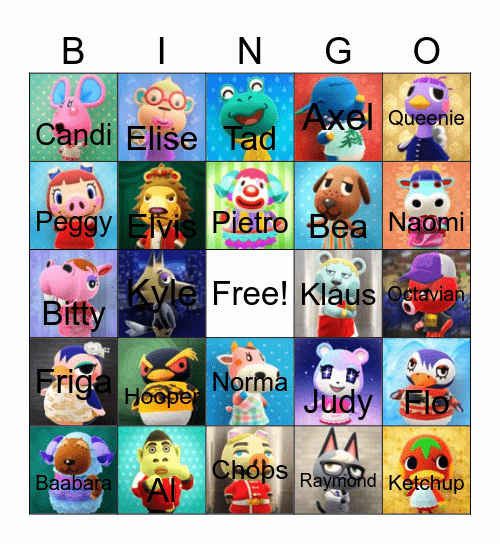 Animal Crossing Bingo Card